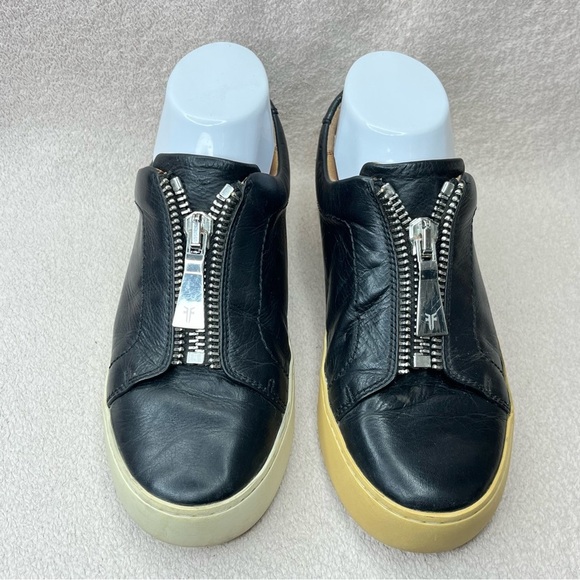 Frye Leather Zipper Lena Sneakers-Black-Women’s 7-Preppy-Casual-Classic-Designer - Picture 9 of 13